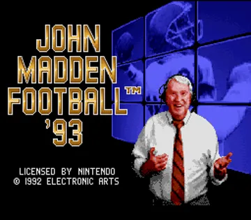 John Madden Football '93 (USA) (Rev 1) screen shot title